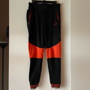 Jordan Black and Orange Sweatpants/Joggers